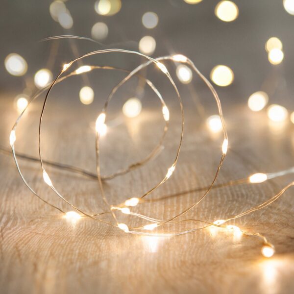 20er LED Micro Lichterkette warmweiß batteriebetrieben