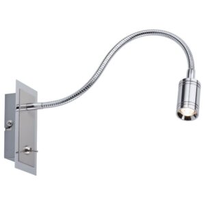 Spiegelleuchte, LED, 1x3W, Zylindro, 230V, Chrom, Komplett-Leuchte, inklusive Leuchtmittel