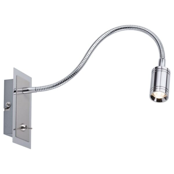 Spiegelleuchte, LED, 1x3W, Zylindro, 230V, Chrom, Komplett-Leuchte, inklusive Leuchtmittel