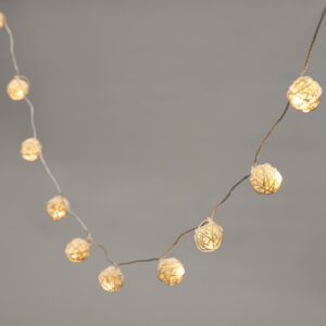 16er LED Rattan Lichterkette warmweiß Batteriebetrieb
