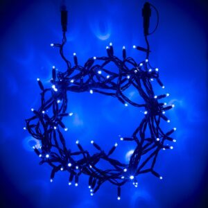 Core Connect 10m 100er LED Lichterkette blau koppelbar grünes Kabel