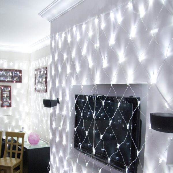 Core Connect 2m x 2m 140er LED Lichternetz weiß koppelbar transparentes Kabel