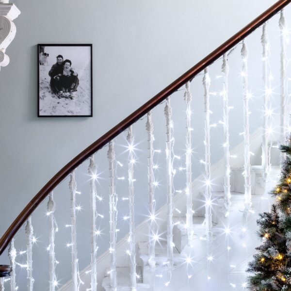 Core Connect 2m x 1m 96er LED Lichtervorhang weiß koppelbar transparentes Kabel