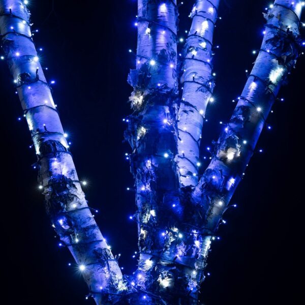 Pro Connect 50m 500er LED Lichterkette blau weiß koppelbar schwarzes Kabel