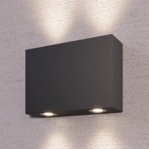 Eckige Außenwandleuchte Henor mit 4 LEDs