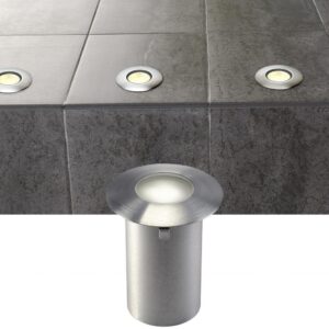 LED Bodeneinbaustrahler Trail Light, 3000 K, Warmweiß, Edelsstahl 316, Glas