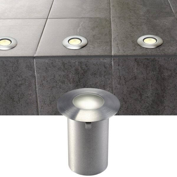 LED Bodeneinbaustrahler Trail Light, 3000 K, Warmweiß, Edelsstahl 316, Glas