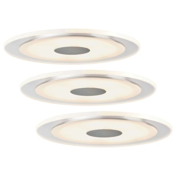 Einbauleuchten-Set Premium Line LED Whirl 6W Alu, Satin, 3er Set 1350lm